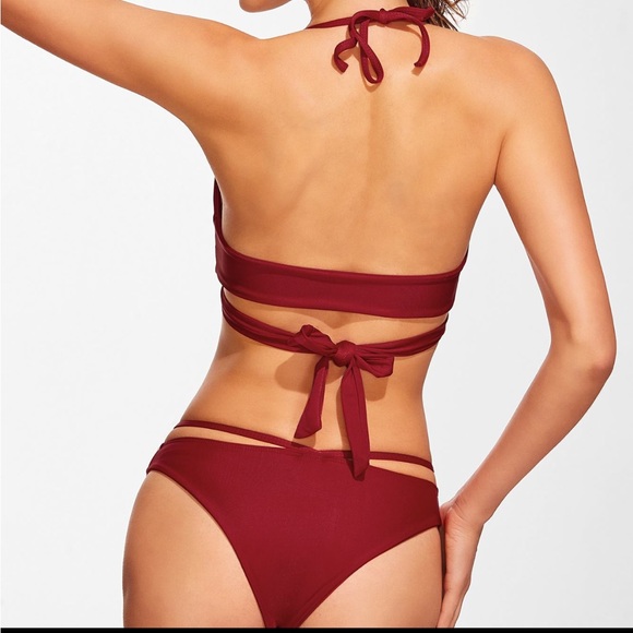 Red Wrap Bikini Set - Picture 3 of 8